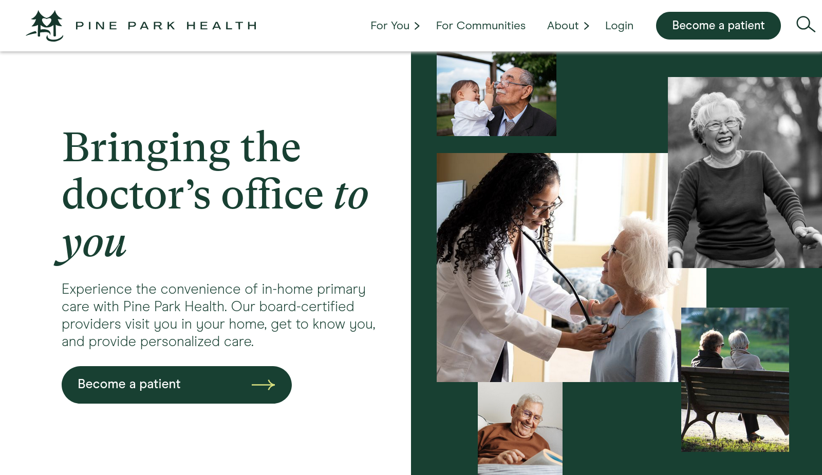 pine park marketing site hero